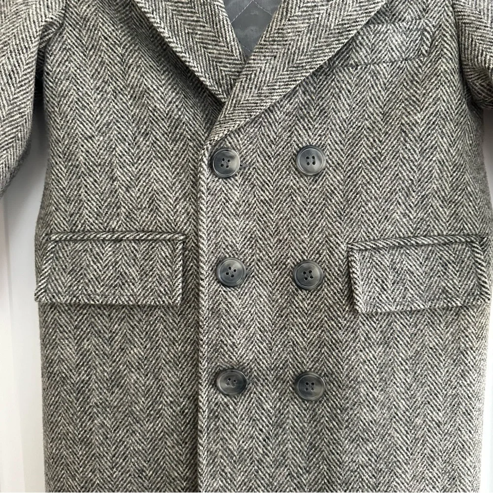 Girls Vintage Imp Originals Wool Tweed Double Breasted Pea Coat - Velvet / Fall